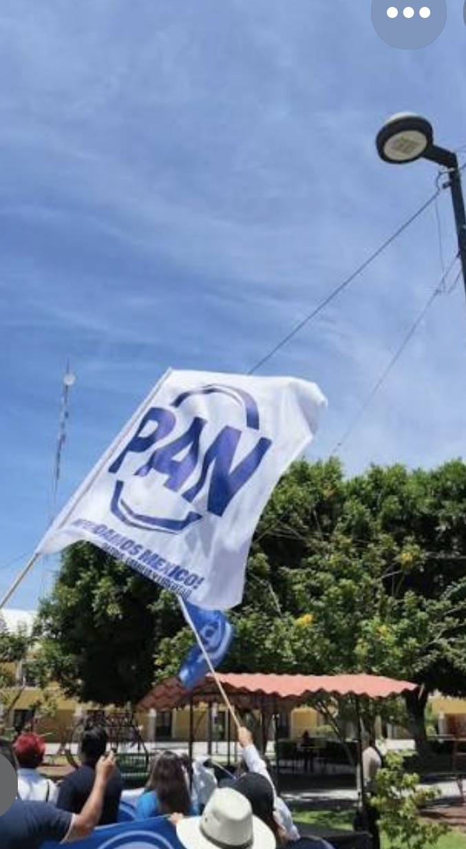 Bandera del PAN en un acto publico fotografiado en imagen aportada por el editor