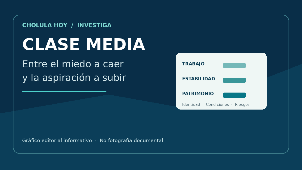 Ilustración editorial para La clase media en México: entre el miedo a caer y la aspiración de ser privilegiada