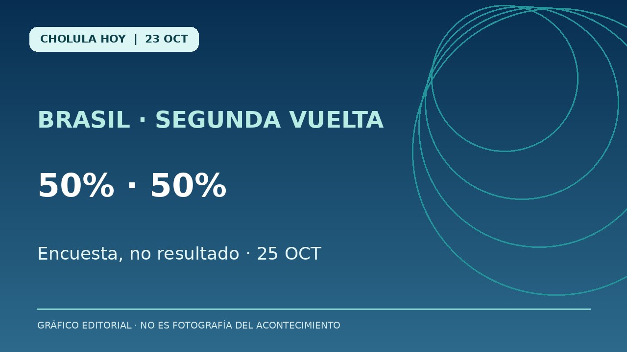 Ilustración informativa de la segunda vuelta de Brasil; no representa un resultado electoral.
