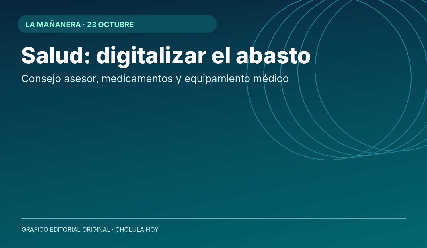 Gráfico editorial sobre los anuncios de salud; no es fotografía de la conferencia.