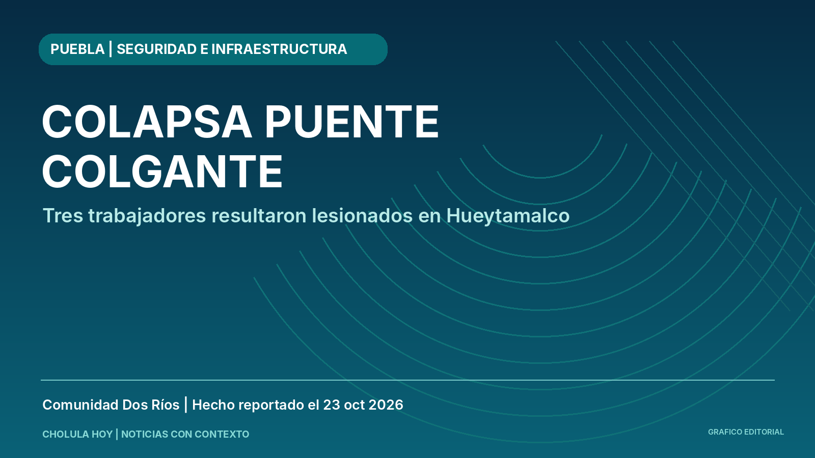 Gráfico informativo original. No se presentan fotografías de un puente distinto al afectado.