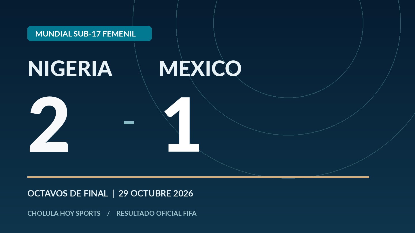 Marcador editorial: Nigeria 2, México 1, octavos del Mundial Sub-17 femenino