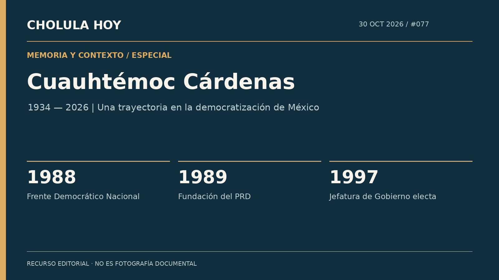 Cuauhtémoc Cárdenas: el hombre que abrió el camino a la izquierda democrática en México