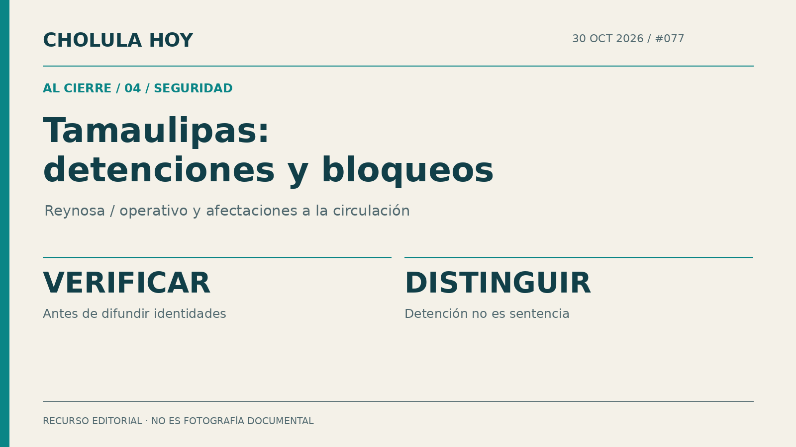 Recurso editorial de contexto: Tamaulipas: operativo federal deriva en bloqueos y una alerta de seguridad