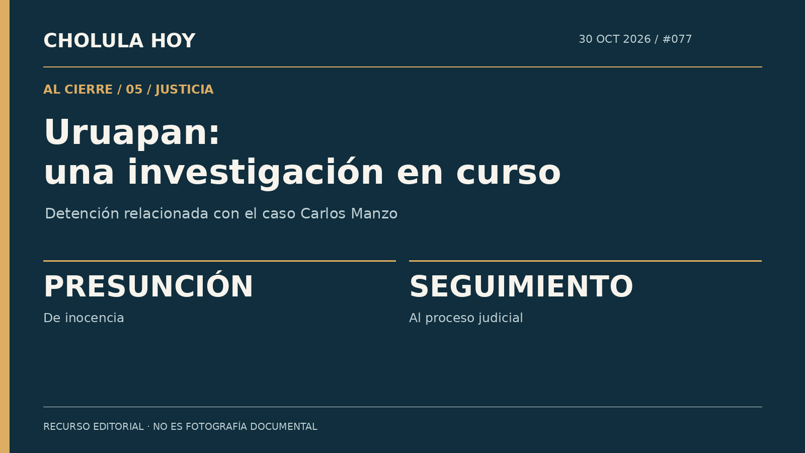 Recurso editorial de contexto: Uruapan: detienen a funcionaria por presunto encubrimiento en el caso Carlos Manzo