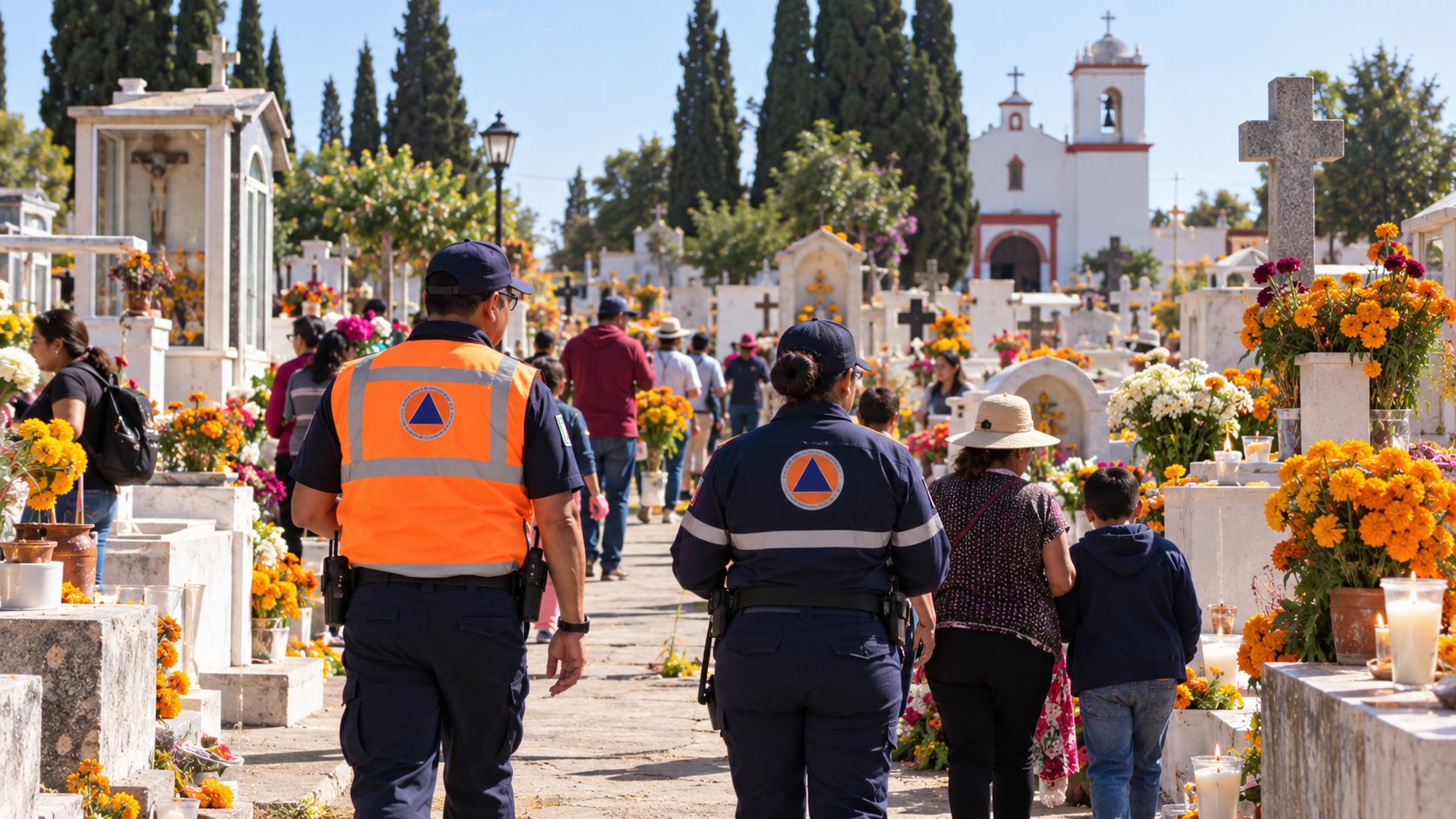 Panteón durante Día de Muertos, imagen ilustrativa del operativo municipal.